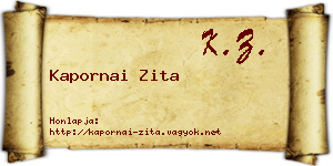 Kapornai Zita névjegykártya